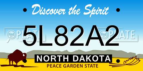 5L82A2 North Dakota License Plate