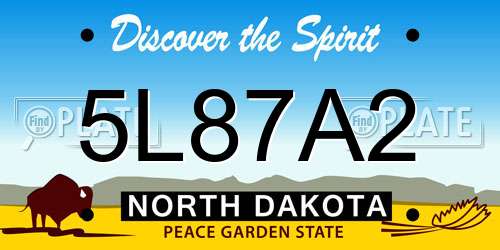 5L87A2 North Dakota License Plate