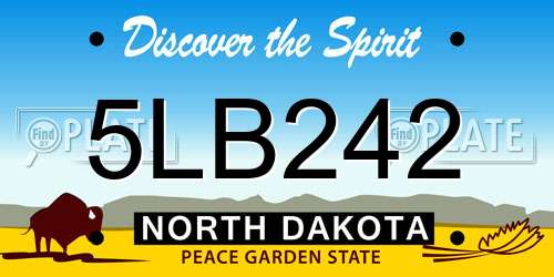 5LB242 North Dakota License Plate