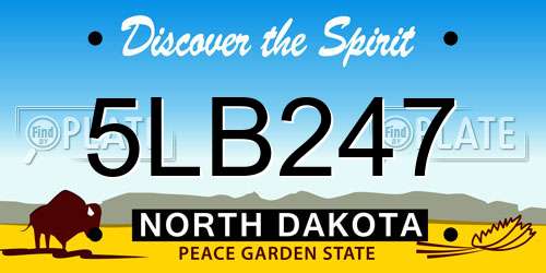 5LB247 North Dakota License Plate