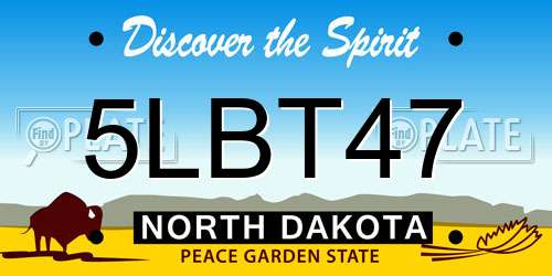 5LBT47 North Dakota License Plate