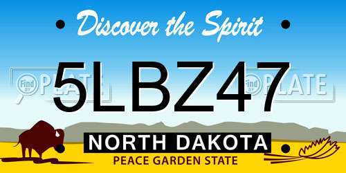 5LBZ47 North Dakota License Plate