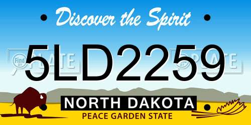 5LD2259 North Dakota License Plate