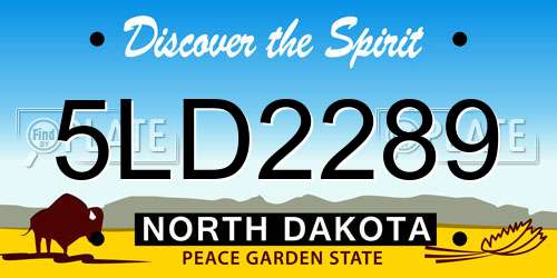 5LD2289 North Dakota License Plate