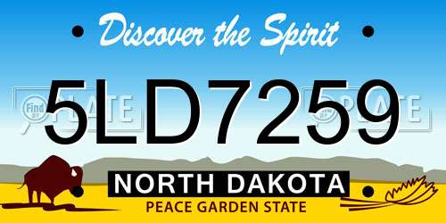 5LD7259 North Dakota License Plate