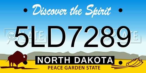 5LD7289 North Dakota License Plate