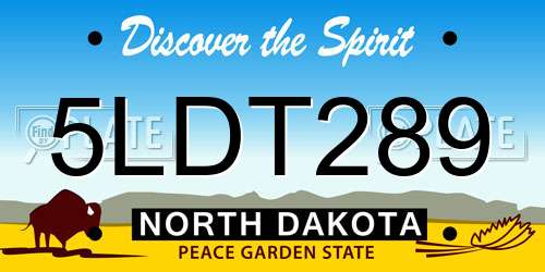 5LDT289 North Dakota License Plate