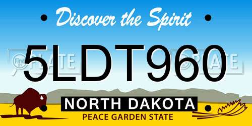 5LDT960 North Dakota License Plate