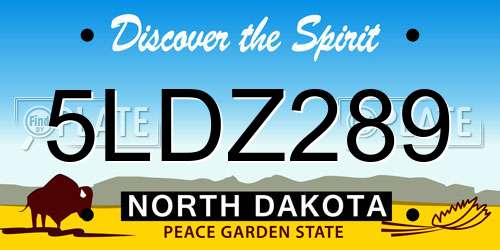 5LDZ289 North Dakota License Plate