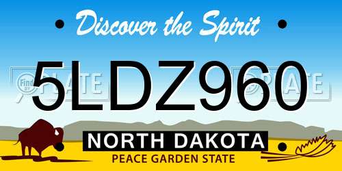 5LDZ960 North Dakota License Plate