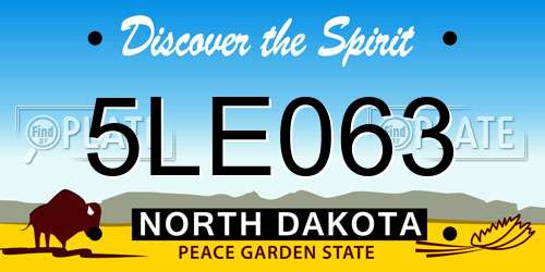 5LE063 North Dakota License Plate