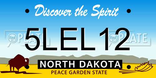 5LEL12 North Dakota License Plate