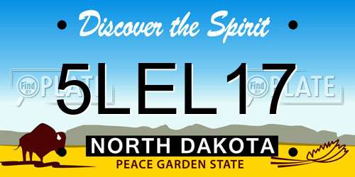 5LEL17 North Dakota License Plate