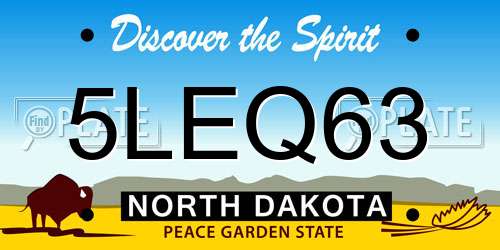 5LEQ63 North Dakota License Plate