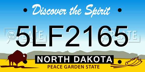5LF2165 North Dakota License Plate