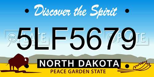5LF5679 North Dakota License Plate