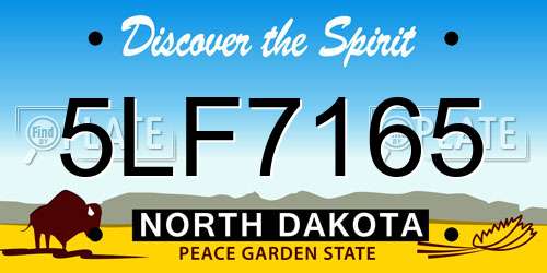 5LF7165 North Dakota License Plate