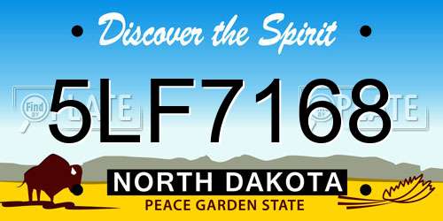 5LF7168 North Dakota License Plate