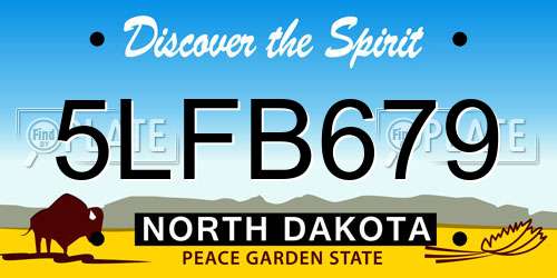 5LFB679 North Dakota License Plate