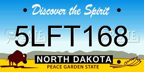 5LFT168 North Dakota License Plate