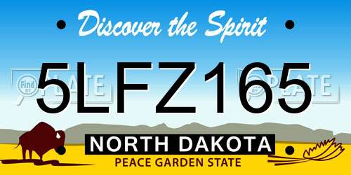 5LFZ165 North Dakota License Plate