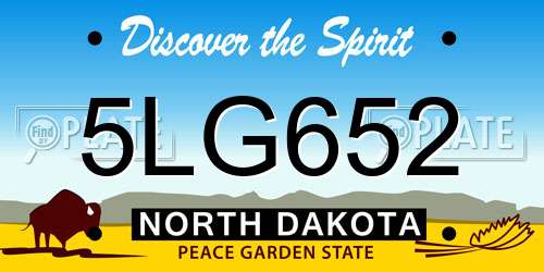 5LG652 North Dakota License Plate