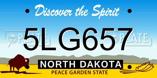 5LG657 North Dakota License Plate