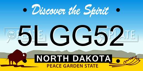 5LGG52 North Dakota License Plate
