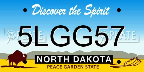 5LGG57 North Dakota License Plate