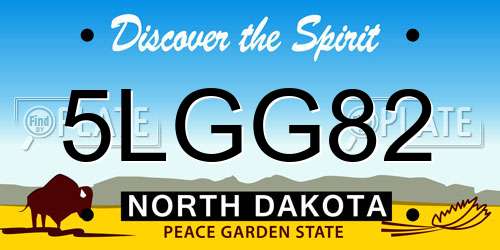 5LGG82 North Dakota License Plate