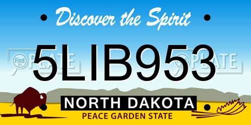 5LIB953 North Dakota License Plate