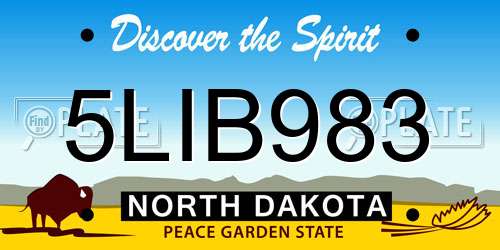 5LIB983 North Dakota License Plate