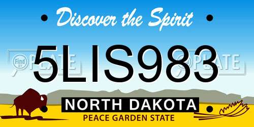 5LIS983 North Dakota License Plate