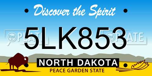 5LK853 North Dakota License Plate