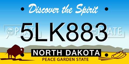 5LK883 North Dakota License Plate
