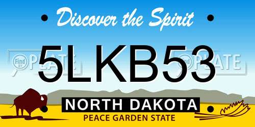 5LKB53 North Dakota License Plate