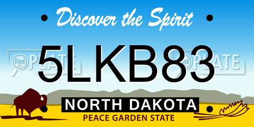 5LKB83 North Dakota License Plate