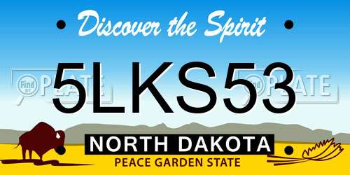 5LKS53 North Dakota License Plate