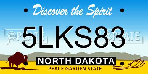 5LKS83 North Dakota License Plate