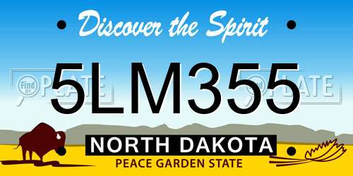 5LM355 North Dakota License Plate