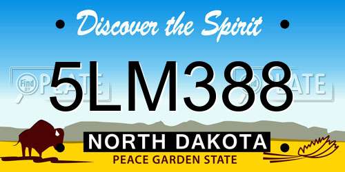 5LM388 North Dakota License Plate