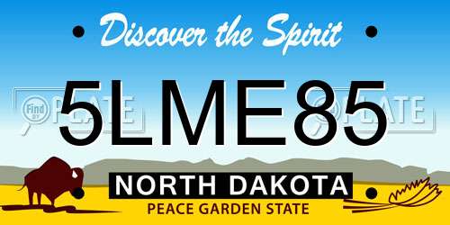 5LME85 North Dakota License Plate