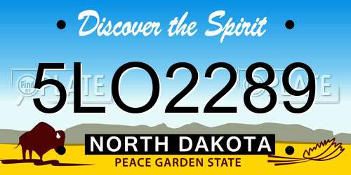 5LO2289 North Dakota License Plate
