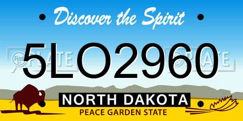 5LO2960 North Dakota License Plate