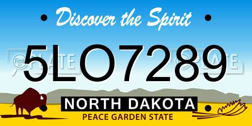 5LO7289 North Dakota License Plate