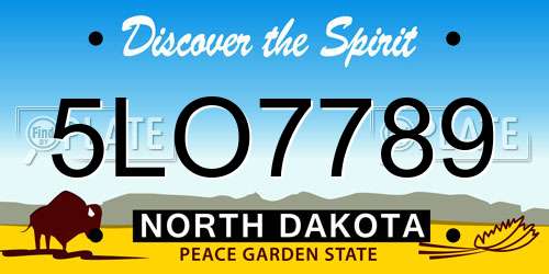 5LO7789 North Dakota License Plate
