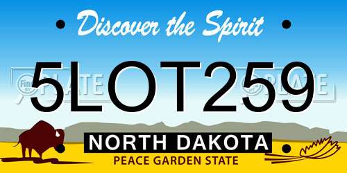 5LOT259 North Dakota License Plate