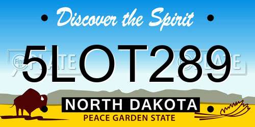 5LOT289 North Dakota License Plate