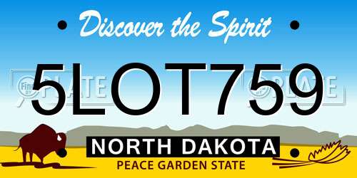 5LOT759 North Dakota License Plate