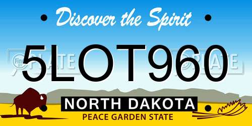 5LOT960 North Dakota License Plate
